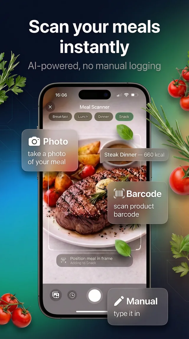 Kaloria App Store screenshot rendered in English · source